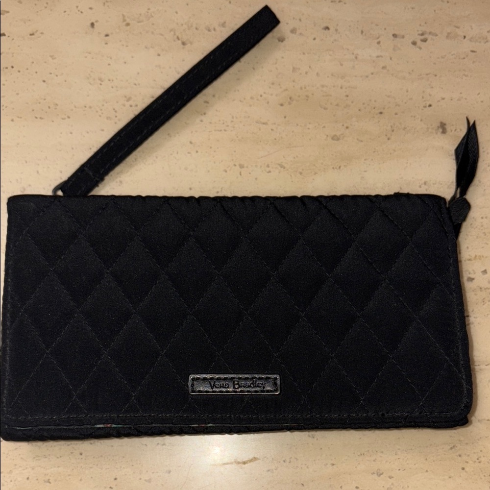 Vera Bradley Quilted Black Wristlet wallet